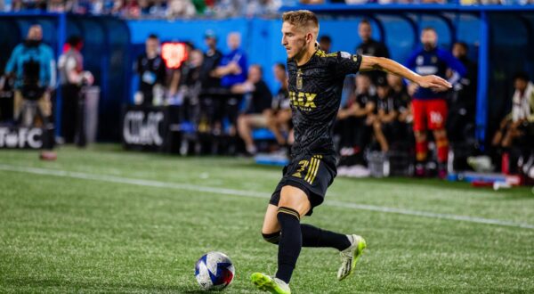 August 26, 2023: Los Angeles FC forward Stipe Biuk (7) drives on Charlotte FC during the second half of the Major League Soccer match up at Bank of America Stadium in Charlotte, NC. (Scott KinserCal Sport Media),Image: 800392300, License: Rights-managed, Restrictions: , Model Release: no, Credit line: Scott Kinser / Zuma Press / Profimedia