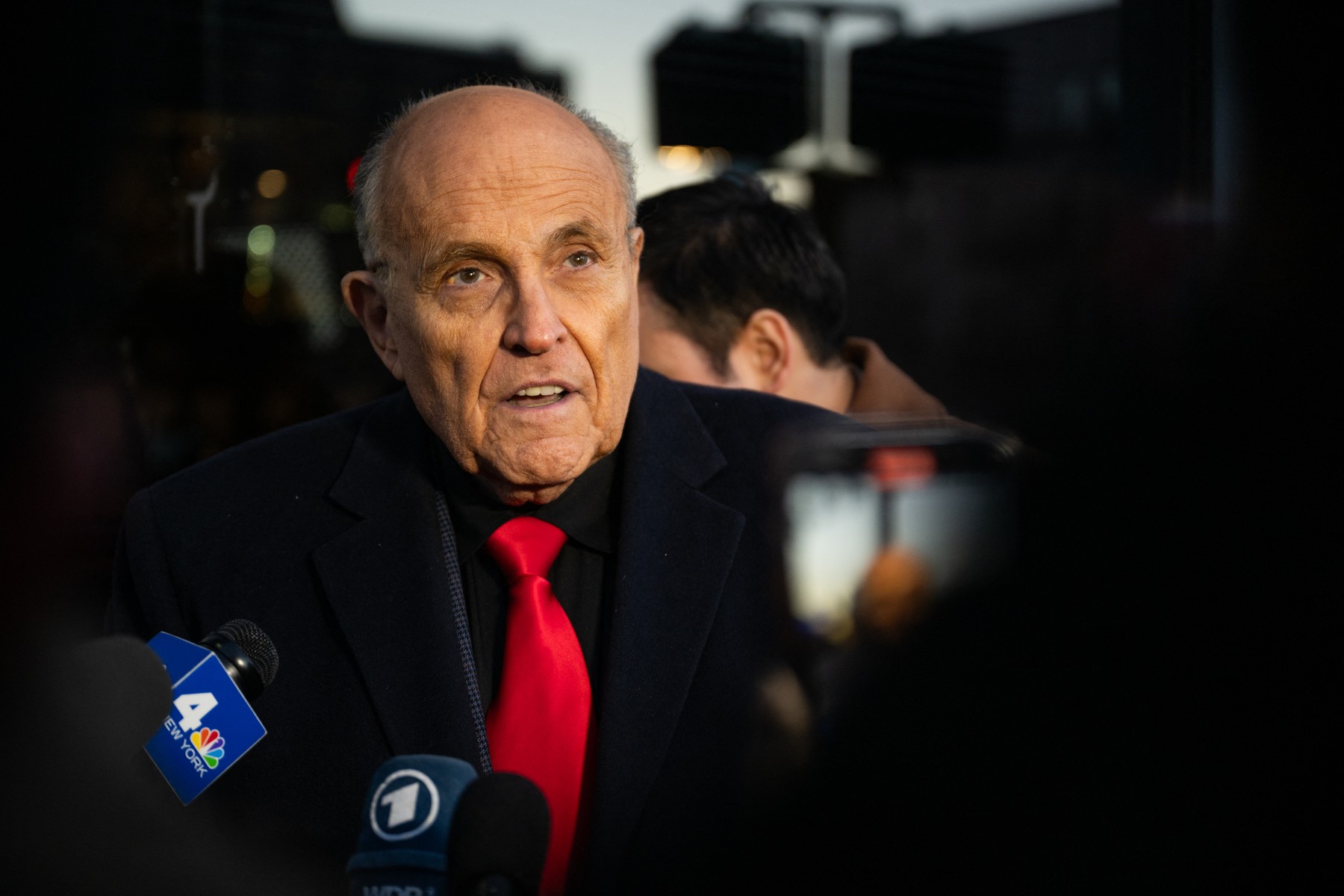 MANCHESTER, NEW HAMPSHIRE - JANUARY 21: Rudy Giuliani speaks to members of the media where Republican candidate Florida Gov. Ron DeSantis was scheduled to host a campaign event on January 21, 2024 in Manchester, New Hampshire. Gov. DeSantis has suspended his presidential campaign and is endorsing Republican candidate, former President Donald Trump.   Brandon Bell,Image: 839241867, License: Rights-managed, Restrictions: , Model Release: no, Credit line: Brandon Bell / Getty images / Profimedia