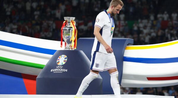 Harry Kane (ENG), JULY 14, 2024 - Football / Soccer : Kane dejected after lossing "UEFA European Championship Germany 2024" final match between Spain 2-1 England at the Olympiastadion in Berlin, Germany. (Photo by Mutsu Kawamori/AFLO),Image: 889787741, License: Rights-managed, Restrictions: No third party sales, Model Release: no, Credit line: Mutsu Kawamori / AFLO / Profimedia