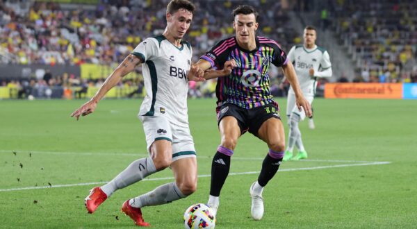COLUMBUS, OHIO - JULY 24: Petar Musa #14 of the MLS All-Stars and Rodrigo Dourado #14 of the LIGA MX All-Stars work for a ball during the second half of the MLS All-Star game between the LIGA MX All-Stars and the MLS All-Stars at Lower.com Field on July 24, 2024 in Columbus, Ohio.   Stacy Revere,Image: 892164382, License: Rights-managed, Restrictions: , Model Release: no, Credit line: Stacy Revere / Getty images / Profimedia