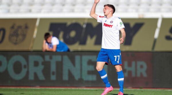 14.04.2024., stadion Poljud, Split - SuperSport HNL, 30. kolo, HNK Hajduk - NK Osijek. Emir Sahiti Photo: Sime Zelic/PIXSELL