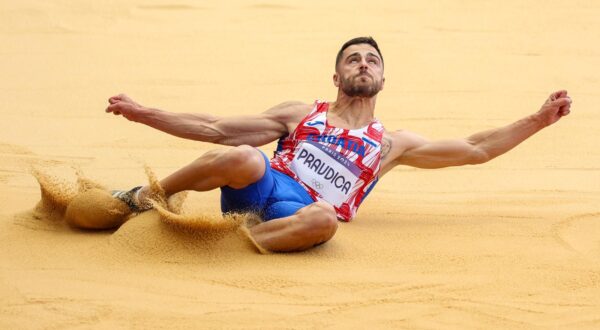 04.08.2024., Pariz, Francuska - XXXIII. Olimpijske igre Pariz 2024. Kvalifikacije skok u dalj muskarci, Filip Pravdica, Hrvatska. Photo: Igor Kralj/PIXSELL