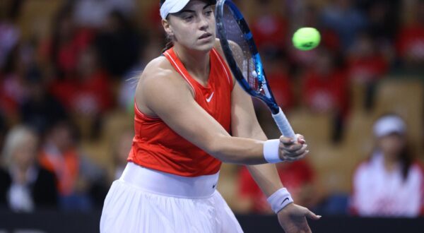 12.11.2022., dvorana Zamet, Rijeka - Billie Jean King Cup, doigravanje za plasman u najvisi rang, Hrvatska - Njemacka. Teniski mec izmedju Ane Konjuh i Jule Niemeier. Ana Konjuh Photo: Nel Pavletic/PIXSELL