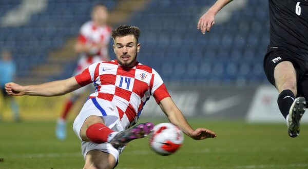 25.03.2022. Varazdin - 
Kvalifikacijska utakmica reprezentacija U-21 za Europsko prvenstvo 2023. godine izmedju Hrvatske i Austrije. Mario Vuskovic

 Photo: Marko Jurinec/PIXSELL