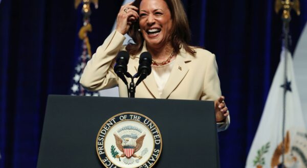 epa11494553 US Vice President Kamala Harris speaks during the Boule Social Justice Town Hall and Luncheon at the Zeta Phi Beta 2024 Grand Boule in Indianapolis, Indiana, USA, 24 July 2024. President Biden announced on 21 July that he would no longer seek re-election and endorsed Vice President Harris to be the Democratic presidential nominee for the US elections in November 2024.  EPA/BRIAN SPURLOCK