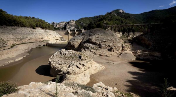 August 16, 2024, Ulldecona, Barcelona, Spain: The Ulldecona reservoir in southern Catalonia, 2 hours from Barcelona, is being well below 1% of its water capacity. Despite the rains of recent weeks, it is being evident from the risk of severe drought suffered by the Mediterranean environment. In Ulldecona, Barcelona, Catalonia, Spain, on August 17, 2024.,Image: 899502710, License: Rights-managed, Restrictions: * France Rights OUT *, Model Release: no, Credit line: Albert Llop / Zuma Press / Profimedia