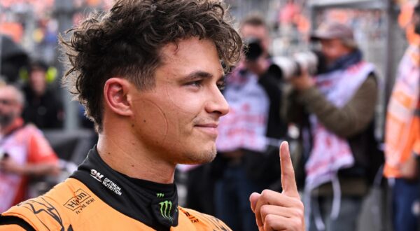 First McLaren's British driver Lando Norris reacts at the end of the qualifying session at The Circuit Zandvoort, western Netherlands, on August 24, 2024, ahead of the Formula One Dutch Grand Prix. The Formula One Zandvoort Grand Prix race will take place on August 25, 2024.,Image: 901217157, License: Rights-managed, Restrictions: , Model Release: no, Credit line: JOHN THYS / AFP / Profimedia