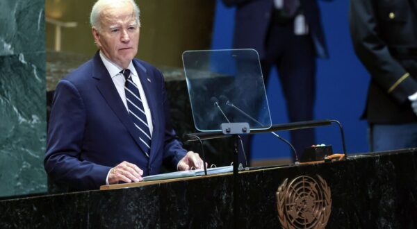 epa11622399 US President Joe Biden speaks during the General Debate of the 79th session of the United Nations General Assembly at United Nations Headquarters in New York, New York, USA, 24 September 2024. The annual high-level General Debate gathers world leaders from 24 to 28 September, and 30 September under the theme, 'Leaving no one behind: acting together for the advancement of peace, sustainable development and human dignity for present and future generations'.  EPA/SARAH YENESEL