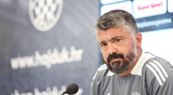 30.08.2024.,Split-Konferencija za medije Hajduka uoci utakmice s Osijekom. Na pitanja odgovara trener Gennaro Gattuso. Photo: Ivana Ivanovic/PIXSELL