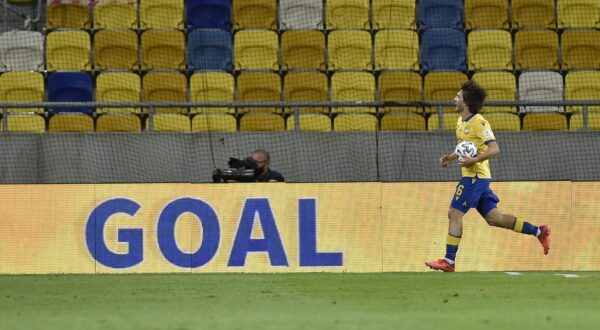 Utkání 2. předkola fotbalové Evropské ligy: Dunajská Streda - FK Jablonec, 17. září 2020 v Dunajské Stredě. Andrija Balić z Dunajské Stredy se raduje z gólu.,Image: 670554873, License: Rights-managed, Restrictions: , Model Release: no, Credit line: Šálek Václav / ČTK / Profimedia