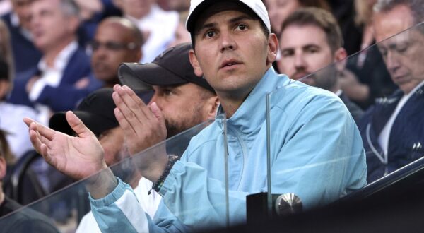 The coach of Kazakhstan's Elena Rybakina, Stefano Vukov, supports her from the players box as she competes against Belarus' Victoria Azarenka during their women's singles semi-final match on day eleven of the Australian Open tennis tournament in Melbourne on January 26, 2023.,Image: 752007490, License: Rights-managed, Restrictions: -- IMAGE RESTRICTED TO EDITORIAL USE - STRICTLY NO COMMERCIAL USE --, Model Release: no, Credit line: Martin KEEP / AFP / Profimedia