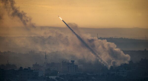 epa11638058 (FILE) - A rocket is launched from the coastal Gaza strip towards Israel by militants of the Ezz Al-Din Al Qassam militia, the military wing of Hamas movement, in Gaza City, 07 October 2023 (reissued 02 October 2024). Upcoming 07 October 2024, marks one year since the Palestinian militant group Hamas launched a surprise attack on Israel, killing 1,200, and one year since Israel began its war on Gaza, killing more than 41,000 and destroying the Palestinian enclave. On 07 October 2023, armed Palestinian groups led by Hamas launched a deadly assault on Israel, with rocket launches and thousands of militants breaching the Gaza-Israel security barrier to attack Israeli communities and military bases near Gaza and central Israel and taking dozens of hostages. Israel, then, officially declared a state of war against Hamas, setting the stage for a major military response in the strip.  EPA/MOHAMMED SABER