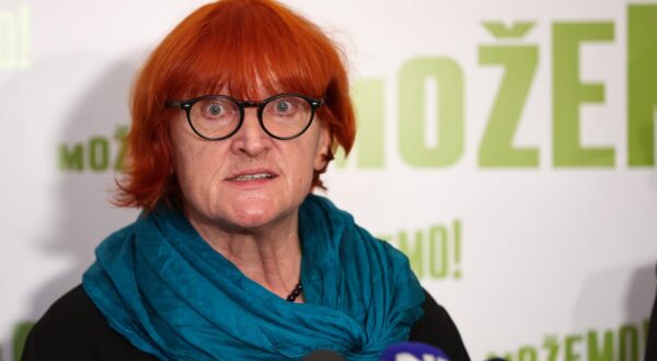 01.10.2024., Zagreb - Konferencija za medije povodom Medjunarodnog dana starijih osoba. Na konferenciji su o temi prava starijih osoba govorili koordinatorica stranke Mozemo! Sandra Bencic, te saborske zastupnice Rada Boric i Jelena Milos, kao i saborski zastupnik Marin Zivkovic. Photo: Goran Stanzl/PIXSELL