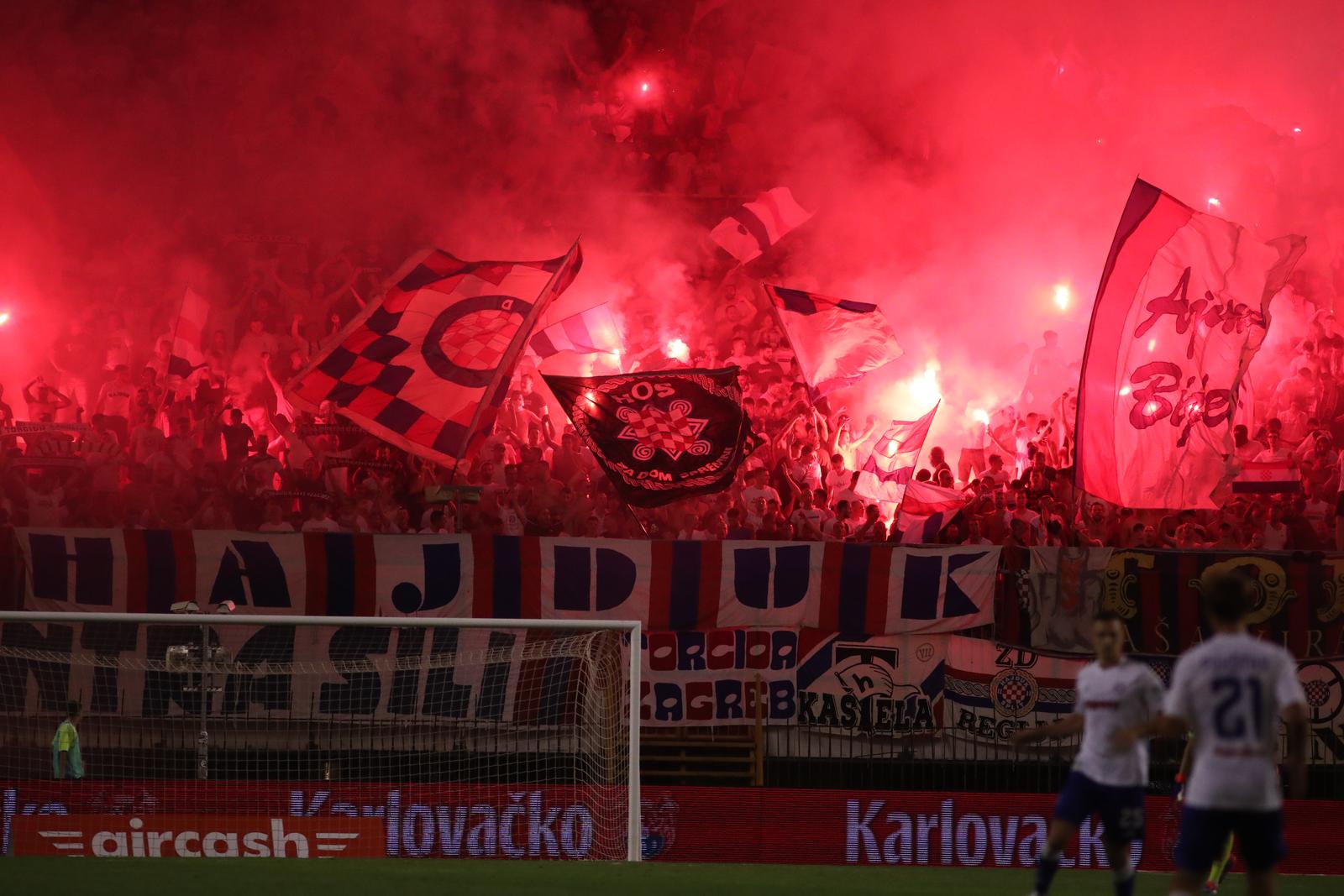 04.08.2024., stadion Poljud, Split - SuperSport HNL, 01. kolo, HNK Hajduk - NK Slaven Belupo. Navijaci Hajduka, Torcida Photo: Sime Zelic/PIXSELL