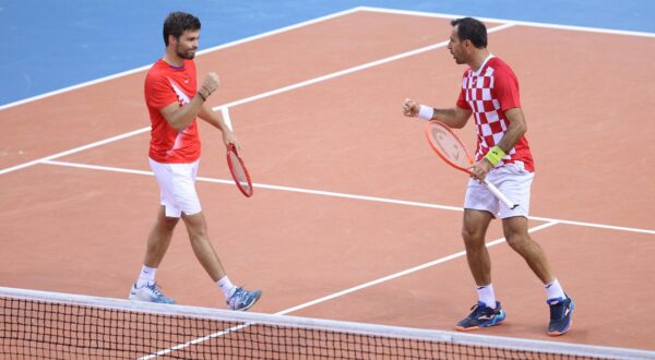 05.02.2023. dvorana Zamet, Rijeka - Kvalifikacijski susret Davis Cupa izmedju Hrvatske i Austrije. Dodig/Mektic - Erler/Miedler.   Photo: Nel Pavletic/PIXSELL