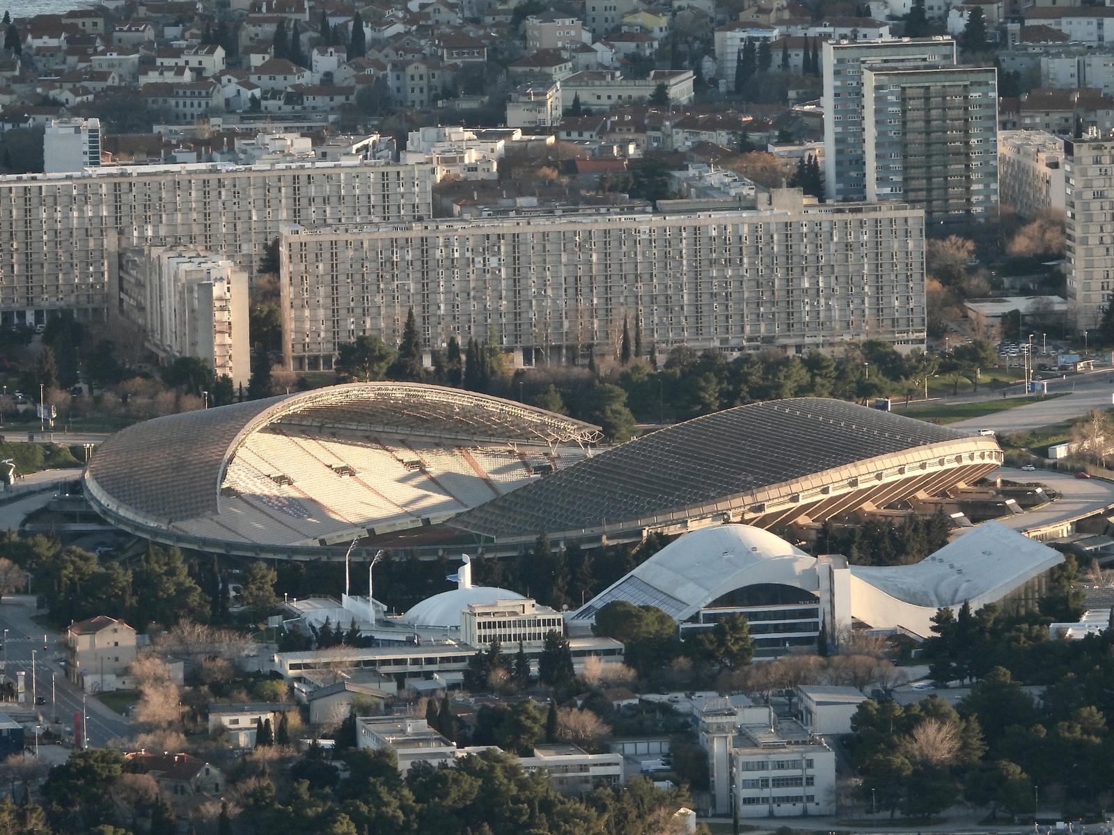12.03.2023., Split - Pogled na poljudski stadion s padina Kozjaka. Photo: Ivo Cagalj/PIXSELL