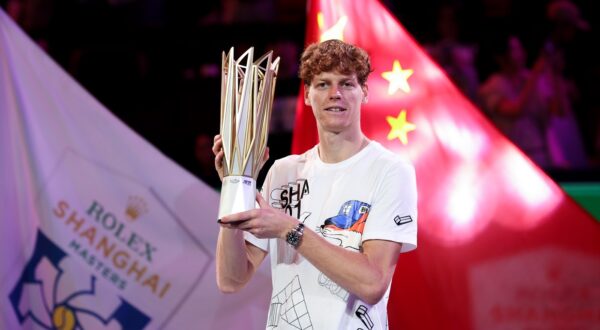 SHANGHAI, Oct. 13, 2024  -- Jannik Sinner poses for photos during the awarding ceremony of the men's singles final match between Jannik Sinner of Italy and Novak Djokovic of Serbia at the ATP World Tour Shanghai Masters tennis tournament in Shanghai, east China, Oct. 13, 2024.,Image: 920484841, License: Rights-managed, Restrictions: , Model Release: no, Credit line: Bai Xuefei / Xinhua News / Profimedia