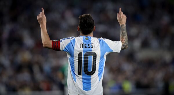 October 15, 2024, Buenos Aires, Buenos Aires, Argentina: Lionel Messi of Argentina celebrates his hat-trick during the match between Argentina and Bolivia as part of Fifa World Cup 2026 Qualifiers at Estadio Mas Monumental, on October 15 2024 in Buenos Aires,  Argentina,Image: 921720212, License: Rights-managed, Restrictions: , Model Release: no, Credit line: Roberto Tuero / Zuma Press / Profimedia