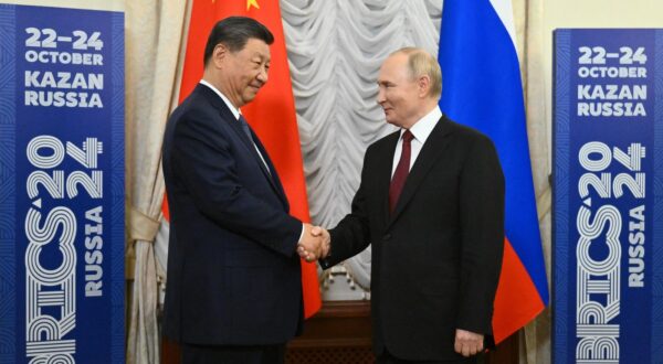 KAZAN, RUSSIA - OCTOBER 22 : (----EDITORIAL USE ONLY - MANDATORY CREDIT - 'PHOTOHOST AGENCY / KRISTINA KORMILITSYNA / HANDOUT' - NO MARKETING NO ADVERTISING CAMPAIGNS - DISTRIBUTED AS A SERVICE TO CLIENTS----) President of the Russian Federation Vladimir Putin (R) and President of China Xi Jinping (L) shake hands as they attend the 16th BRICS Summit in Kazan, Russia on October 22, 2024. Kristina Kormilitsyna/PHOTOHOST AGENCY / Anadolu/ABACAPRESS.COM,Image: 924890487, License: Rights-managed, Restrictions: ***
HANDOUT image or SOCIAL MEDIA IMAGE or FILMSTILL for EDITORIAL USE ONLY! * Please note: Fees charged by Profimedia are for the Profimedia's services only, and do not, nor are they intended to, convey to the user any ownership of Copyright or License in the material. Profimedia does not claim any ownership including but not limited to Copyright or License in the attached material. By publishing this material you (the user) expressly agree to indemnify and to hold Profimedia and its directors, shareholders and employees harmless from any loss, claims, damages, demands, expenses (including legal fees), or any causes of action or allegation against Profimedia arising out of or connected in any way with publication of the material. Profimedia does not claim any copyright or license in the attached materials. Any downloading fees charged by Profimedia are for Profimedia's services only. * Handling Fee Only 
***, Model Release: no, Credit line: AA/ABACA / Abaca Press / Profimedia