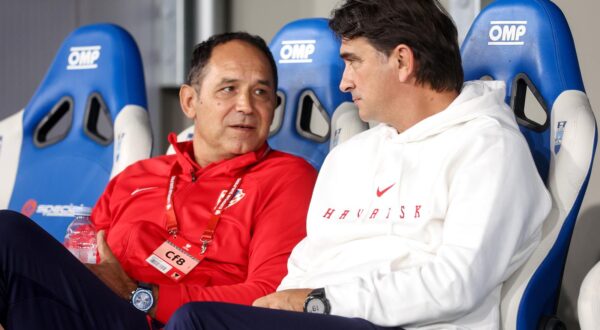 12.10.2023., Opus Arena, Osijek - Kvalifikacije za UEFA Europsko prvenstvo 2024., skupina D, 7. kolo, Hrvatska - Turska. Drazen Ladic, izbornik hrvatske nogometne reprezentacije Zlatko Dalic Photo: Igor Kralj/PIXSELL