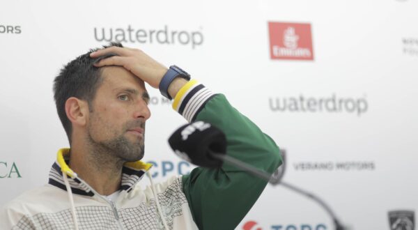 18.04.2023., Centralni teren Nacionalnog teniskog kompleksa u parku Mladen Stojanovic, Banjaluka (BiH) – Novak Djokovic iodrzao konferenciju za medije PhF