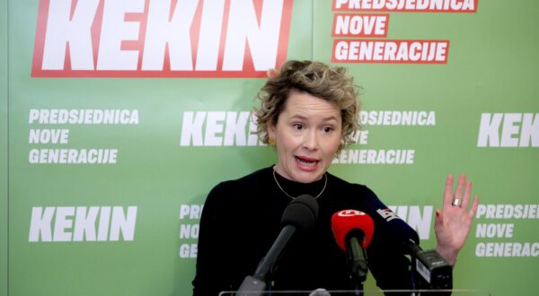 25.11.2024., Zagreb - Povodom Medjunarodnog dana borbe protiv nasilja nad zenama predsjednicka kandidatkinja stranke Mozemo! Ivana Kekin odrzala je konferenciju za medije. Photo: Patrik Macek/PIXSELL