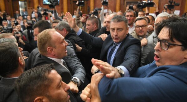 25, November, 2024, Belgrade -An incident occurred in the House of the National Assembly at the Second Session of the Second Regular Session of the National Assembly of the Republic of Serbia in 2024.Photo: R.Z./ATAImages

25, novembar, 2024, Beograd - U Domu Narodne skupstine je doslo do incidenta na Drugoj sednici Drugog redovnog zasedanja Narodne skupstine Republike Srbije u 2024. godine. Photo: R.Z./ATAImages Photo: R.Z./ATAImages/PIXSELL