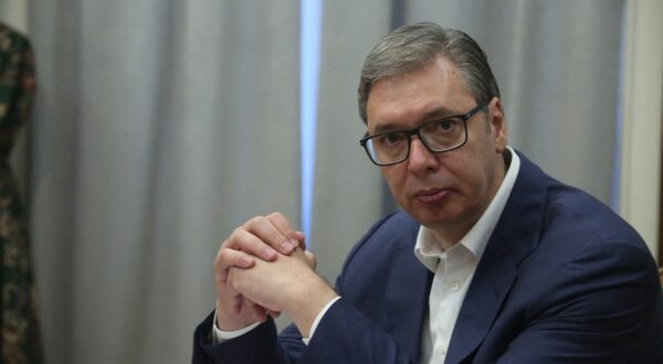 BELGRADE, SERBIA - SEPTEMBER 10: Serbian President Aleksandar Vucic and EU Special Representative for the Belgrade-Pristina Dialogue Miroslav Lajcak (not seen) hold a meeting in Belgrade, Serbia on September 10, 2024. Filip Stevanovic / Anadolu/ABACAPRESS.COM,Image: 906315037, License: Rights-managed, Restrictions: , Model Release: no, Credit line: AA/ABACA / Abaca Press / Profimedia