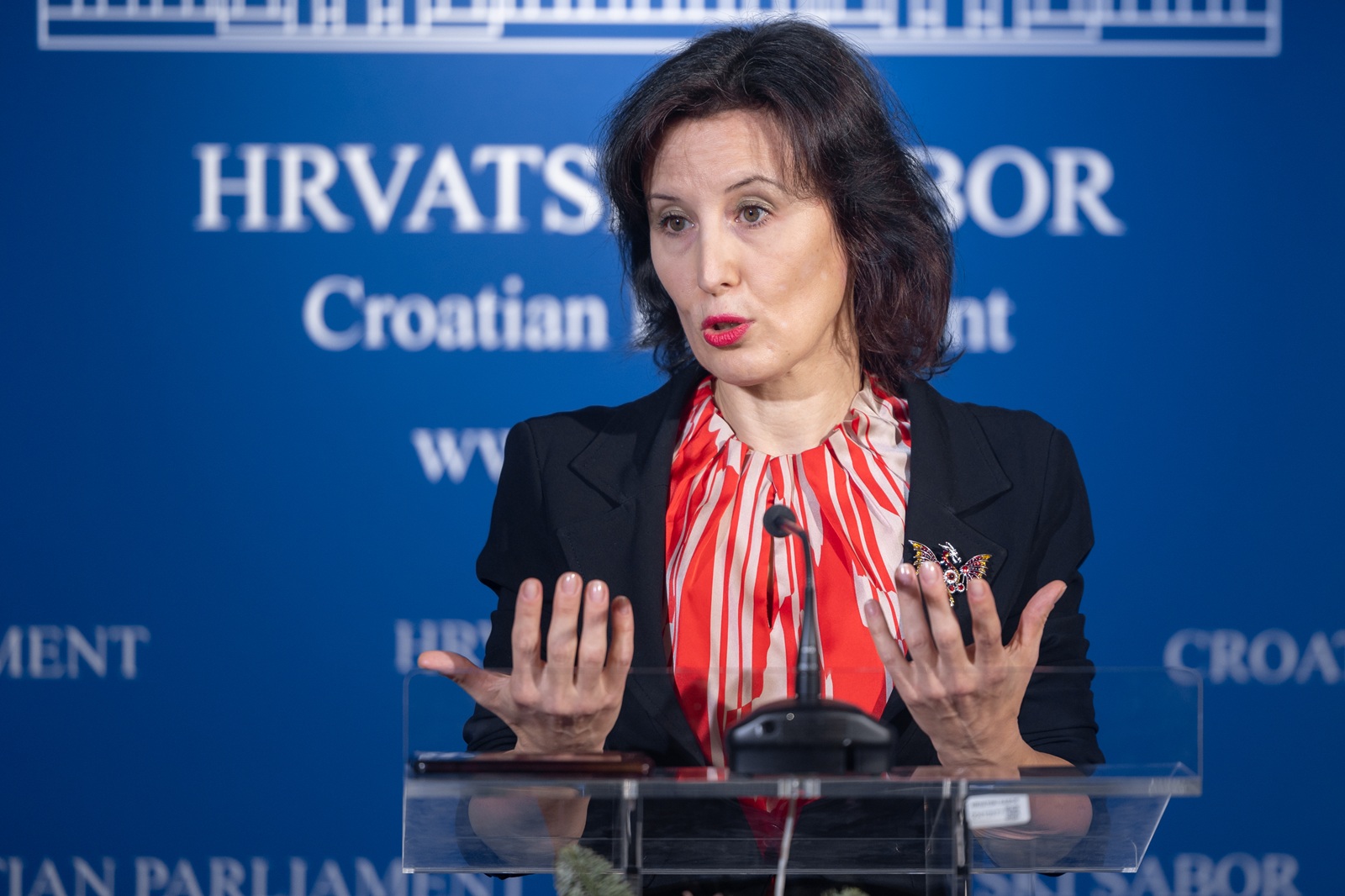 Zagreb, 04.12.2024. - Konferencija za medije Dalije Oreškoveć o statusu Vilija Beroša kao i o ostalim političkim aktualnostima.
Na fotografiji Dalija Orešković.
foto HINA/ Edvard ŠUŠAK/ es