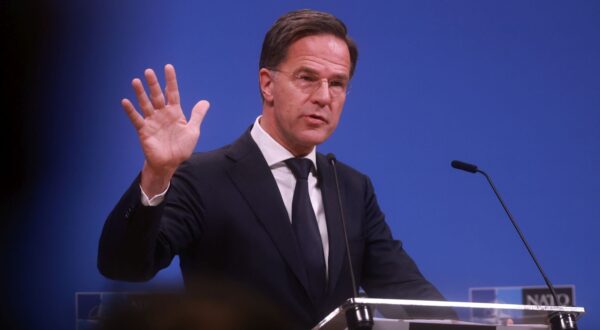 epa11754118 NATO Secretary General Mark Rutte attends a press conference ahead of a North Atlantic Treaty Organization (NATO) Foreign Ministers' meeting in Brussels, Belgium, 03 December 2024.  EPA/OLIVIER HOSLET