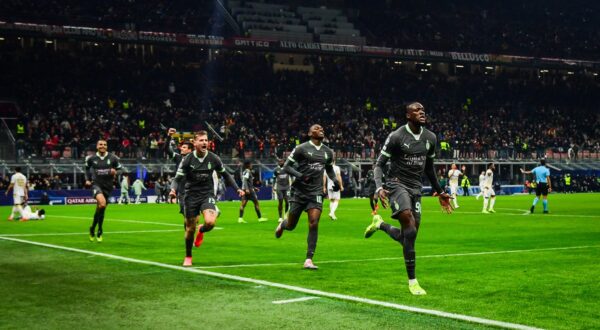 Tammy ABRAHAM of AC Milan celebrate his goal with teammates during the UEFA Champions League, League Phase MD6 football match between AC Milan and Crvena Zvezda on 11 December 2024 at San Siro stadium in Milan, Italy - Photo Matthieu Mirville (Andrea Diodato) / DPPI,Image: 945865152, License: Rights-managed, Restrictions: Hungary Out, Model Release: no, Credit line: Matthieu Mirville / AFP / Profimedia