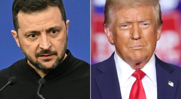 (COMBO) This combination of pictures created on November 15, 2024 shows
Ukraine's President Volodymyr Zelensky (L) giving a press conference at the European Political Community Summit in Budapest, Hungary, on November 7, 2024 and former US President and Republican presidential candidate Donald Trump looking on during a campaign rally at PPG Paints Arena in Pittsburgh, Pennsylvania on November 4, 2024. Ukrainian President Voldymyr Zelensky said on November 15, 2024 that Russia's war against his country will "end sooner" than it otherwise would have done once Donald Trump becomes US president next year.,Image: 934928180, License: Rights-managed, Restrictions: , Model Release: no, Credit line: CHARLY TRIBALLEAU / AFP / Profimedia