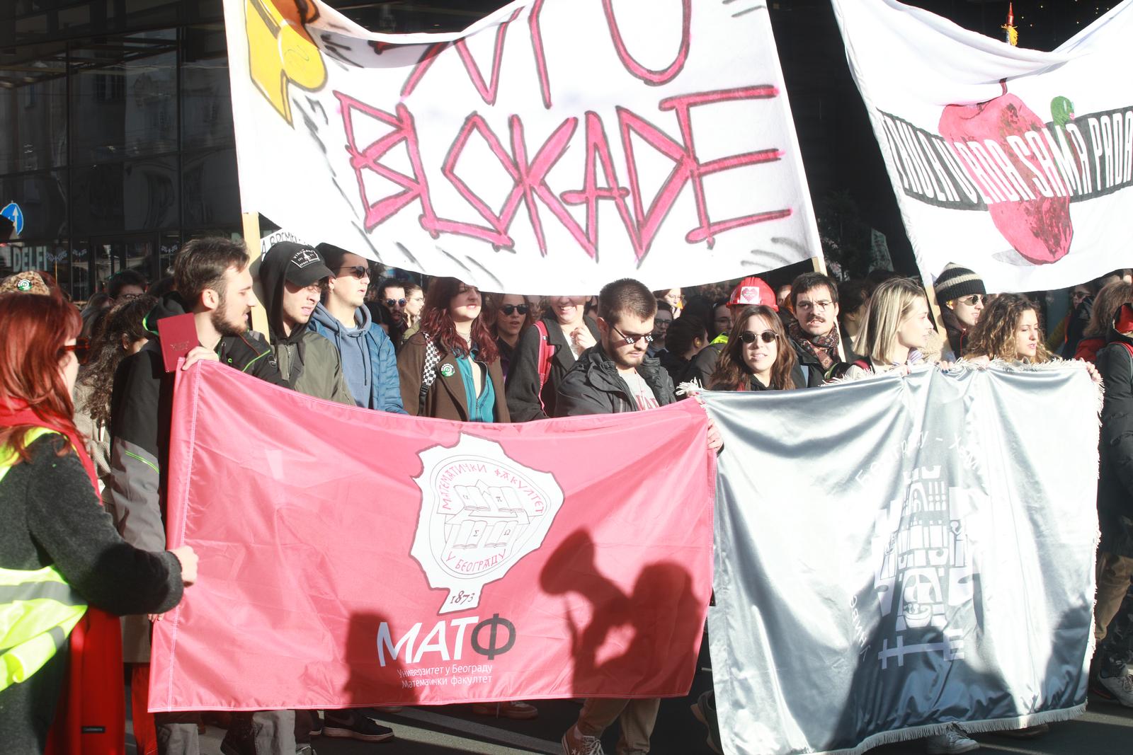 27, January, 2025, Belgrade - The beginning of the gathering of students of the University of Belgrade at Autokomanda, where the student traffic blockade "Under our (auto)command" begins, which will last 24 hours.   27, januar, 2025, Beograd - Pocetak okupljanja studenata Beogradskog Univerziteta na Autokomandi gde pocinje studentska blokada saobracaja "Pod nasom (Auto)komandom", koja ce trajati 24 sata.  Photo: Milos Tesic/ATAImages/PIXSELL