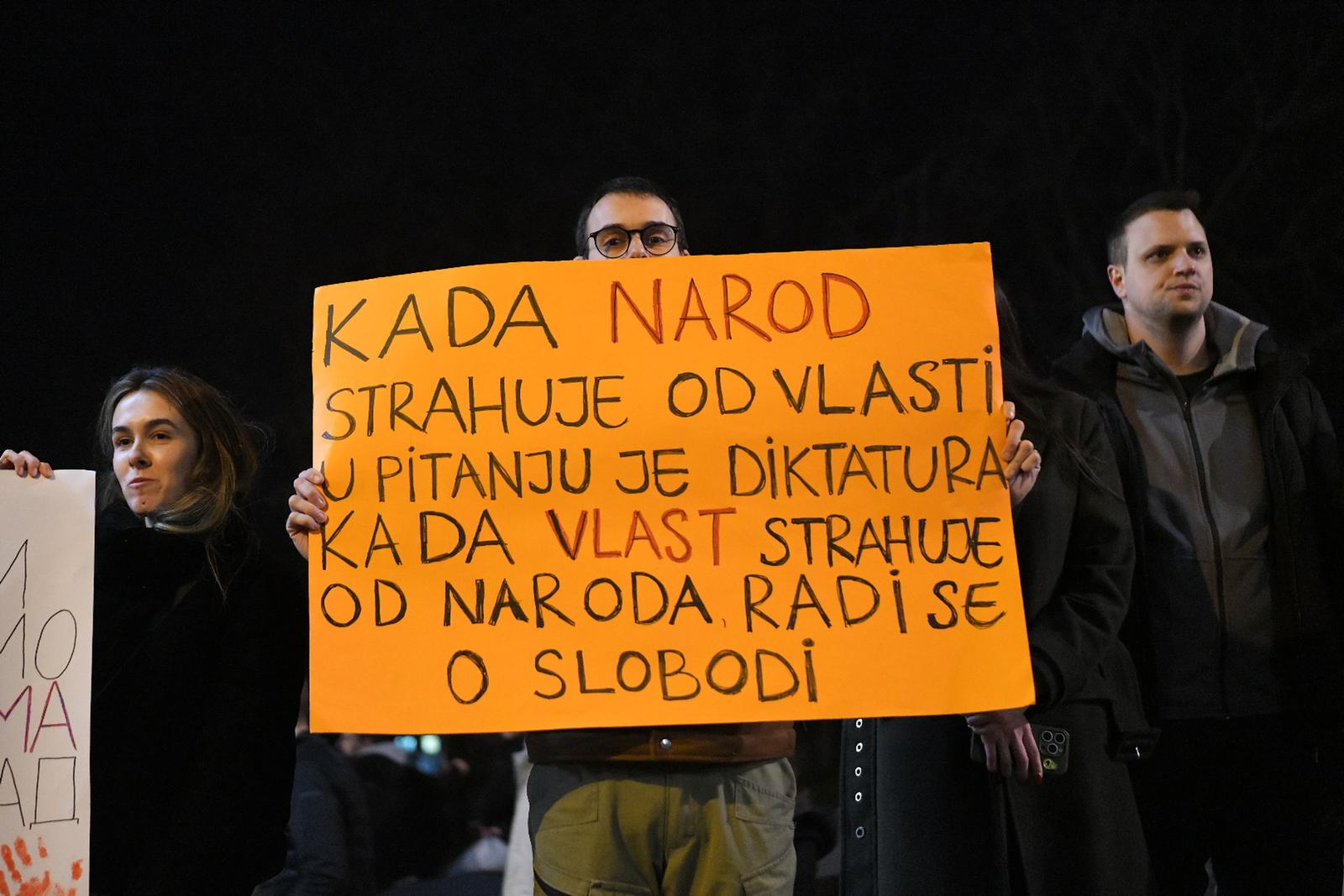 27, January, 2025, Belgrade - A student traffic blockade "Under our (Auto)command" is underway at Autokomanda, which began at 10:00 and will last 24 hours. Photo: R.Z./ATAImages

27, januar, 2025, Beograd - Na Autokomandi je u toku studentska blokada saobracaja "Pod nasom (Auto)komandom", koja je pocela u 10.00 i trajace 24 sata. Photo: R.Z./ATAImages Photo: R.Z./ATAImages/PIXSELL
