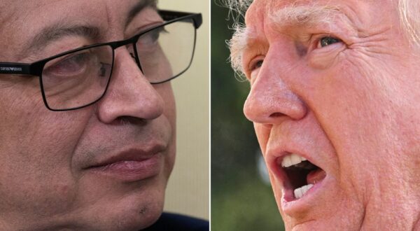 (COMBO) This combination of pictures created on January 26, 2025 shows Colombian President Gustavo Petro in Washington, DC, on April 20, 2023 and US President Donald Trump in Washington, DC, on January 24, 2025.
 US President Donald Trump on January 26, 2025, ordered sweeping tariffs and sanctions against Colombia in retaliation for its refusal to accept deportation flights, as Bogota responded in kind with a 25 percent levy on US goods.,Image: 957909035, License: Rights-managed, Restrictions: , Model Release: no, Credit line: ROBERTO SCHMIDT / AFP / Profimedia