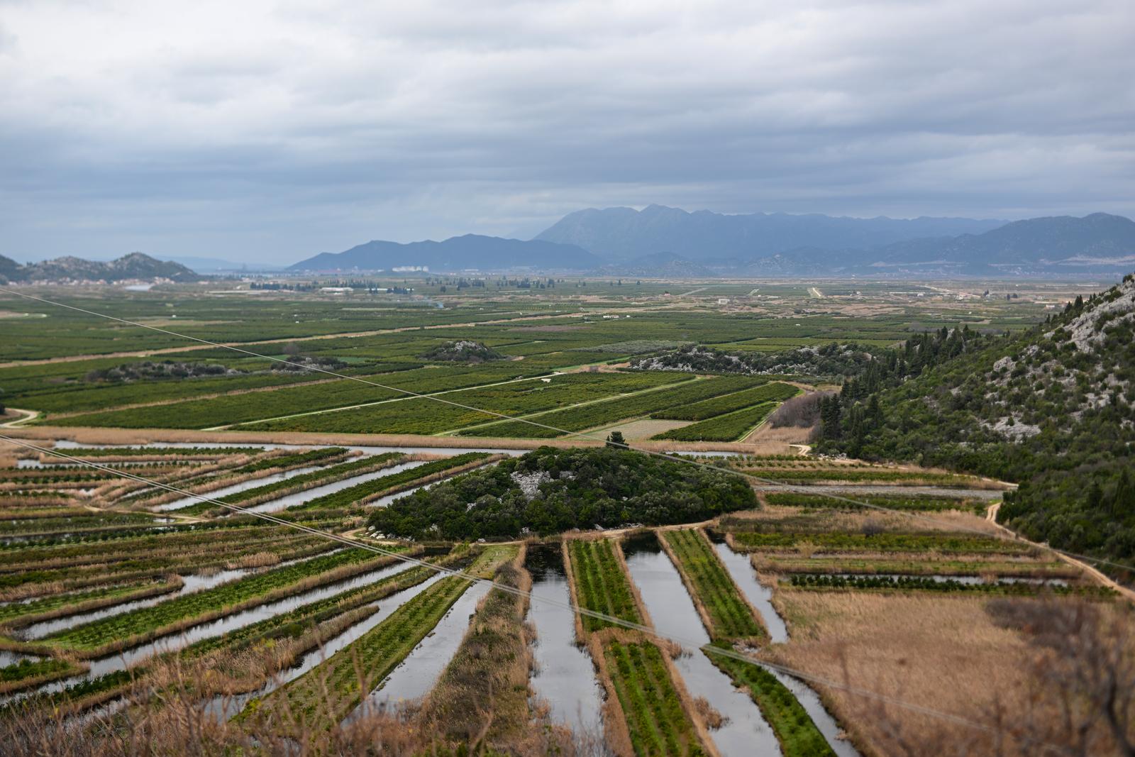 05.01.2024., Ploce - Dolina Neretve u zimsko vrijeme. Delta Neretve je dolina na jugu hrvatske u Dubrovacko-neretvanskoj zupaniji, te ju na svom uscu formira rijeka Neretva. Photo: Igor Soban/PIXSELL