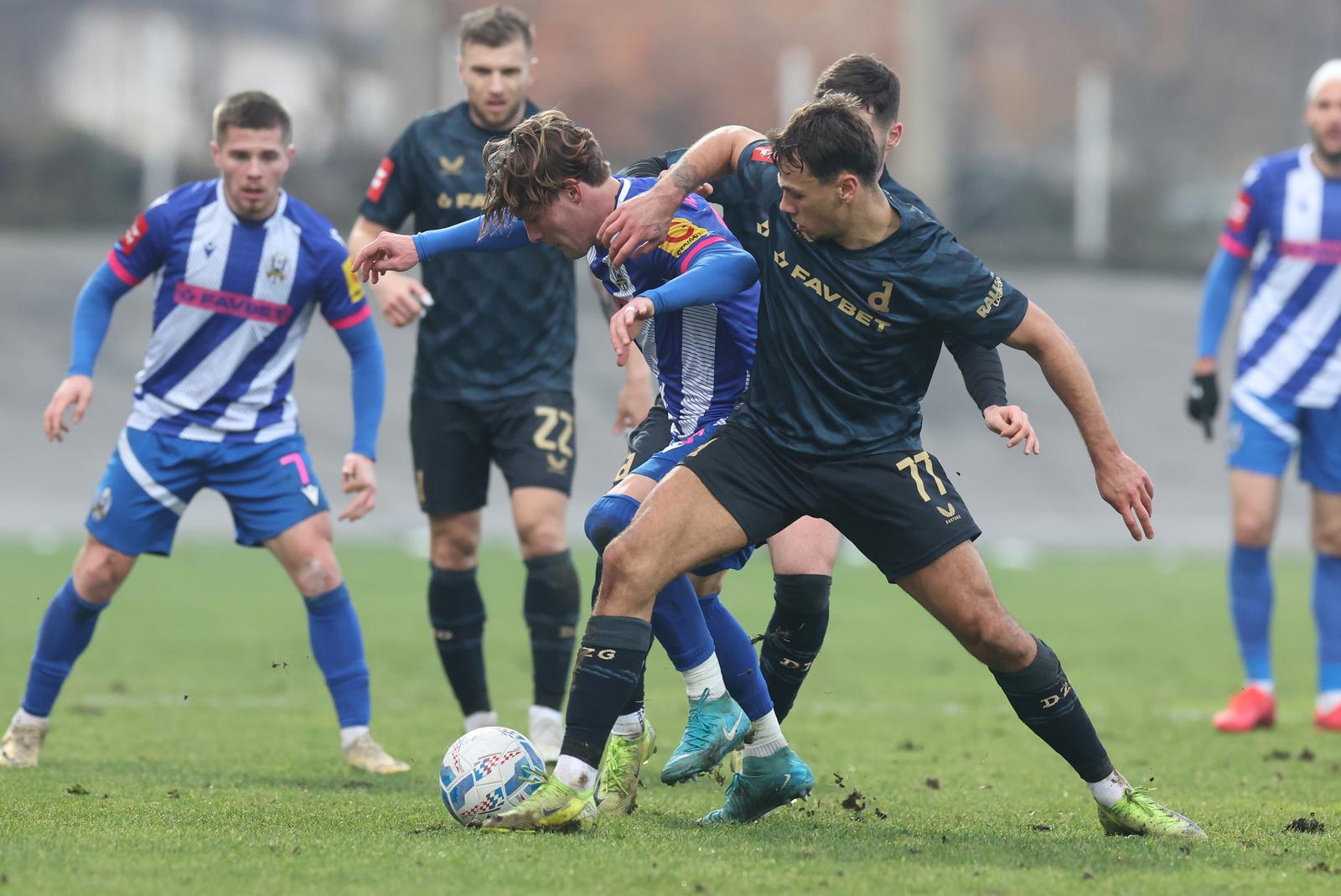 14.12.2024., stadion u Kranjcevicevoj ulici, Zagreb - SuperSport HNL, 17. kolo, NK Lokomotiva - GNK Dinamo. Robert Mudrazija, Dario Spikic Photo: Goran Stanzl/PIXSELL
