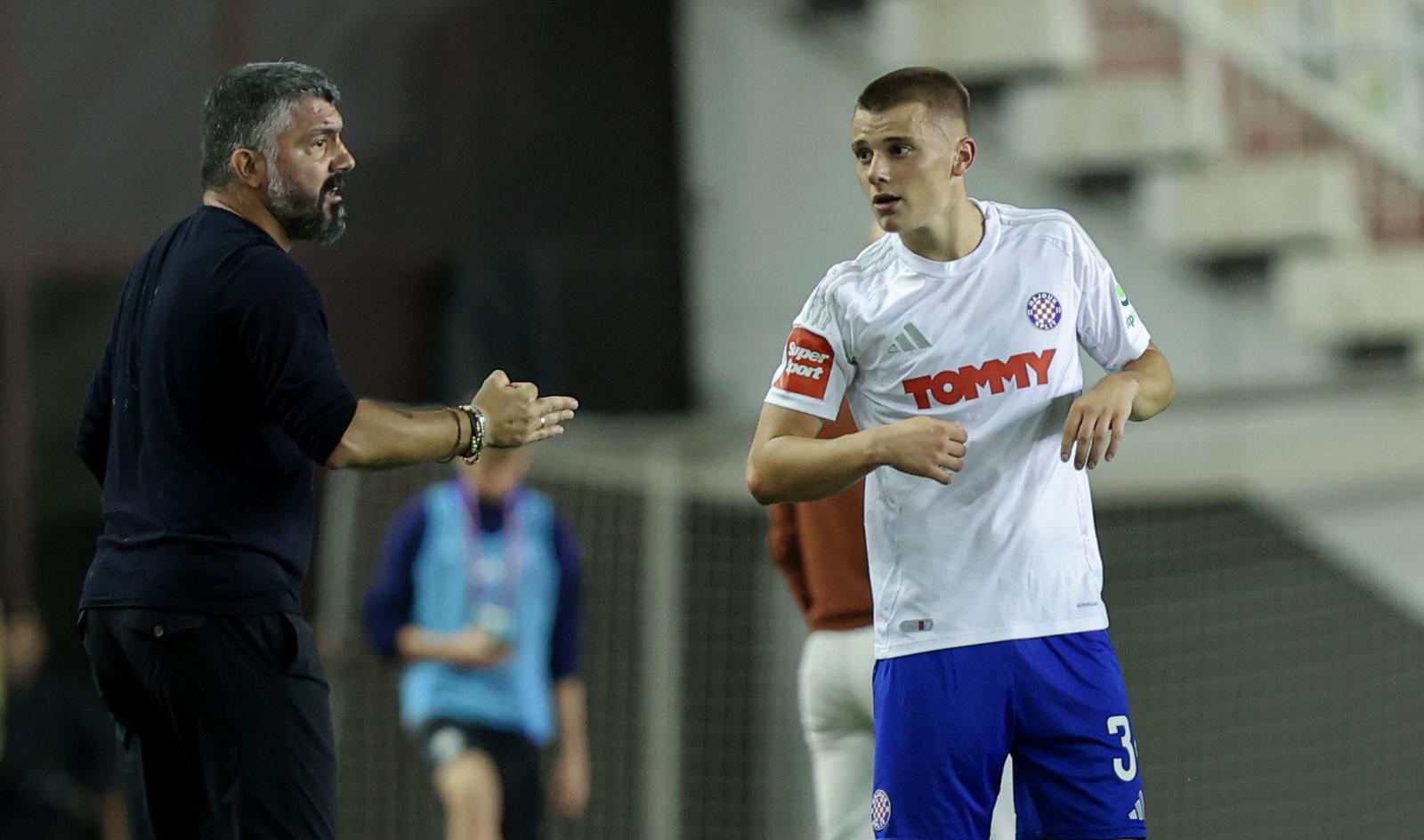 21.09.2024., Split - SuperSport Prva HNL, 7. kolo, HNK Hajduk . HNK Gorica
Gattuso i Durdov Photo: Ivana Ivanovic/PIXSELL