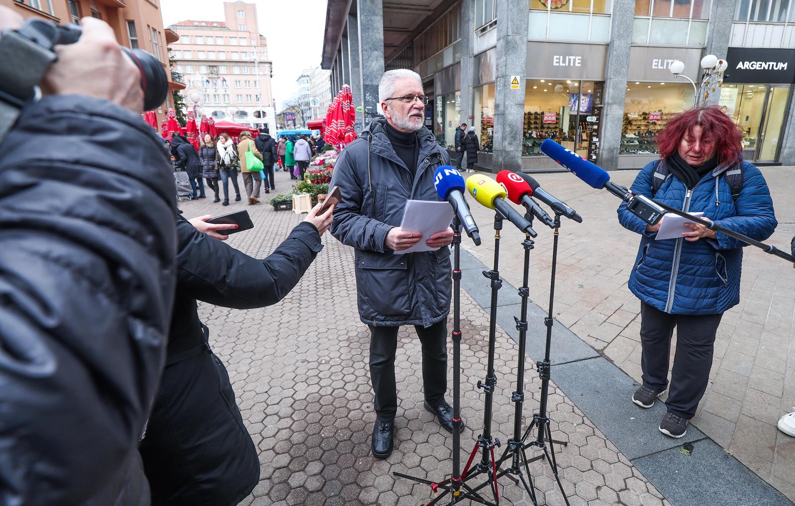 23.12.2024., Zagreb - Konferencija za medije s temom "blagdanska potrosaska kosarica za 2024. godinu za troclanu obitelj za Bozic i Novu godinu". predsjednik Nezavisnih hrvatskih sindikata Kresimir Sever Photo: Slavko Midzor/PIXSELL