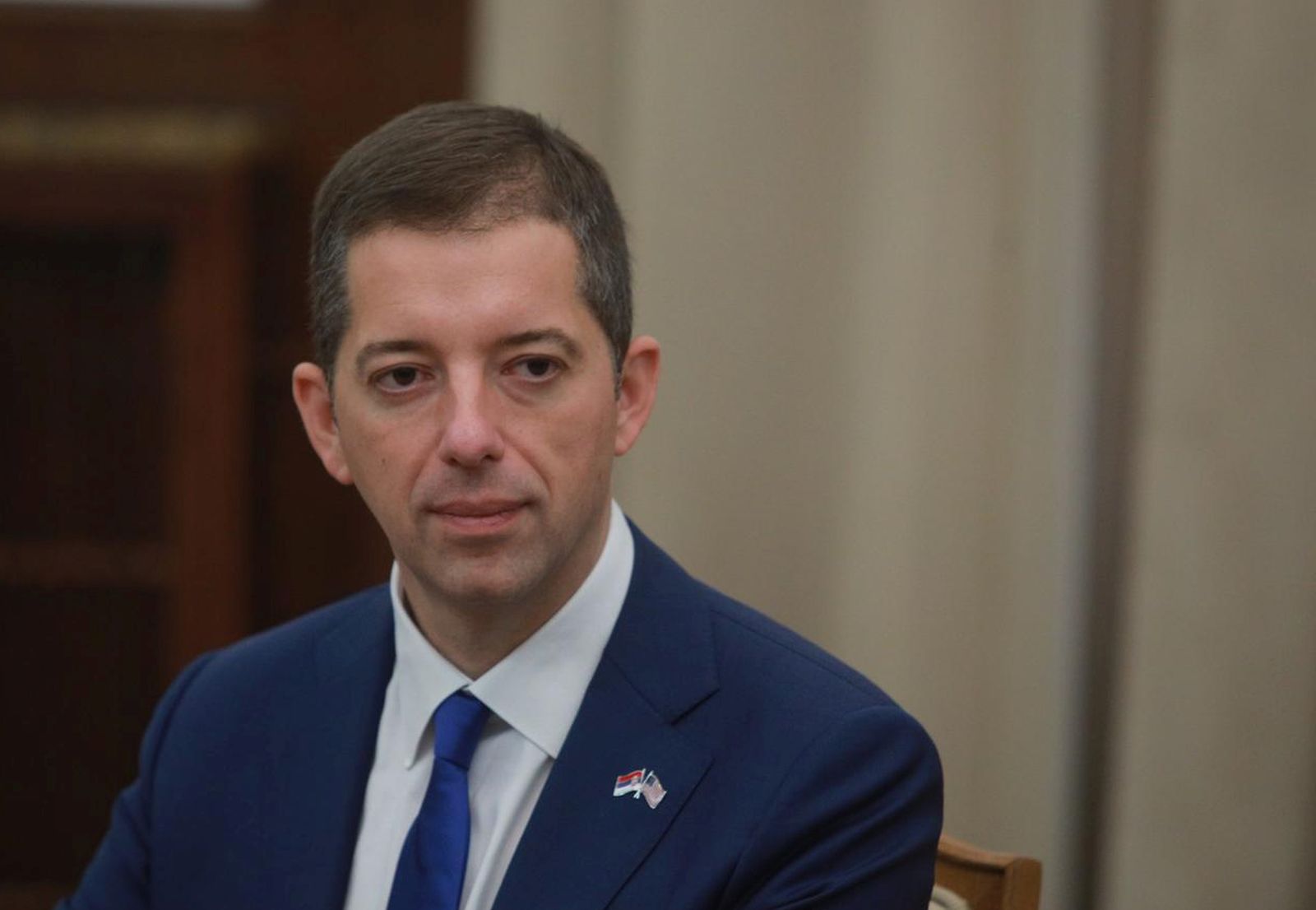 25, May, 2023, Belgrade - In the Presidency of Serbia, President Aleksandar Vucic met with US Senators Chris Murphy and Gary Peters. Marko Djuric. Photo: Milos Tesic/ATAImages

25, maj, 2023, Beograd - U Predsednistvu Srbije predsednik Aleksandar Vucic se sastao sa americkim senatorima Krisom Marfijem i Gerijem Pitersom.  Photo: Milos Tesic/ATAImages/PIXSELL