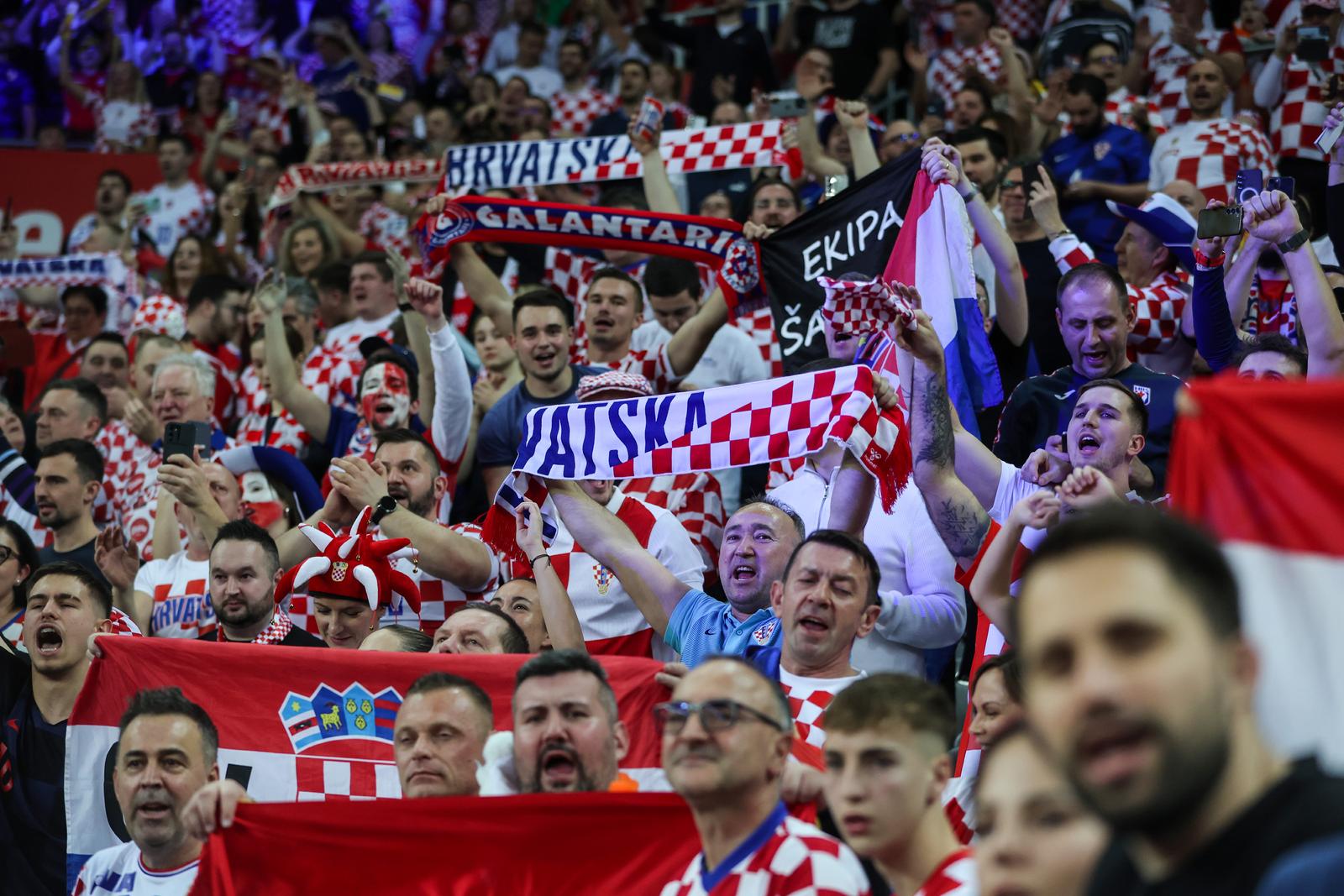 26.01.2025., Arena Zagreb, Zagreb - IHF Svjetsko rukometno prvenstvo 2025., drugi krug, skupina IV, Hrvatska - Slovenija. navijaci Hrvatske Photo: Sanjin Strukic/PIXSELL