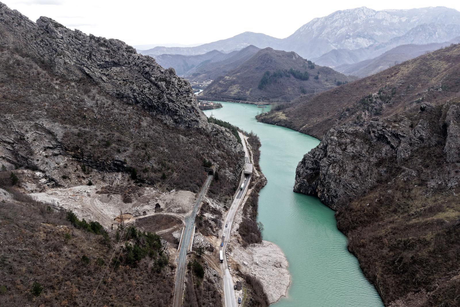 27.01.2025., Donja Jablanica, Bosna i Hercegovina - U potpunosi je zavrsena obnova dijela pruge koji je unisten za vrijeme poplava i klizista tijekom poplava u 10. mjesecu prosle godine. Photo: Armin Durgut/PIXSELL