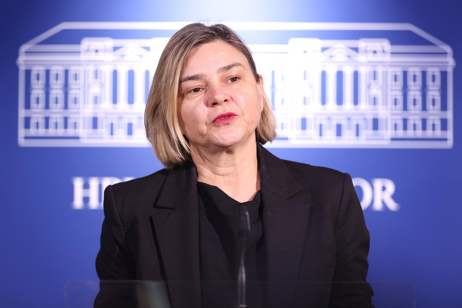 29.01.2025., Zagreb - Na konferenciji za medije odrzanoj u Saboru o stanju u vladajucoj vecini govorila je Sandra Bencic. Photo: Patrik Macek/PIXSELL