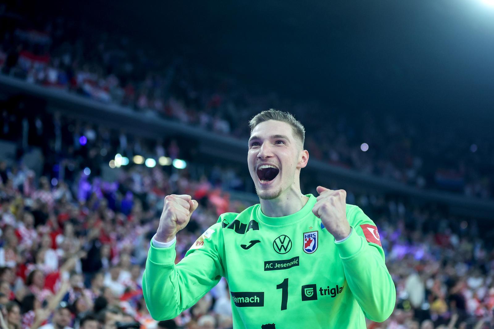 30.01.2025., Arena Zagreb, Zagreb - IHF Svjetsko rukometno prvenstvo 2025., polufinale, Francuska - Hrvatska. Dominik Kuzmanovic Photo: Slavko Midzor/PIXSELL