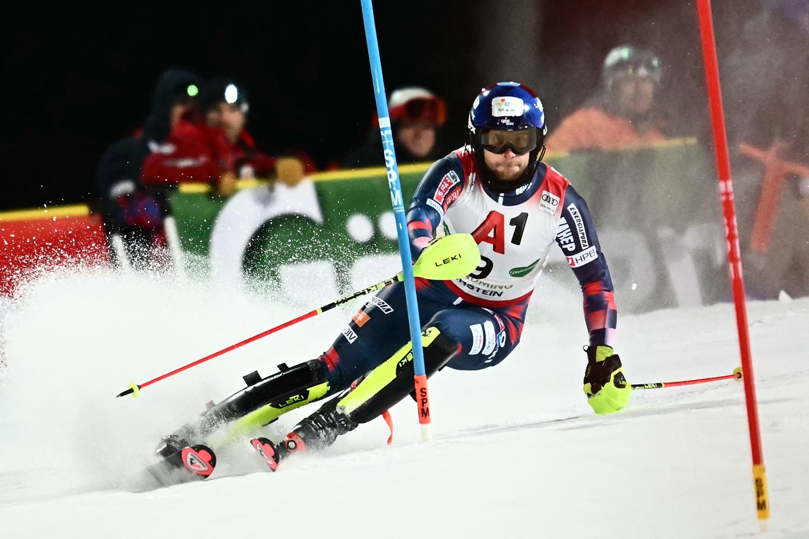 Croatia's Samuel Kolega competes during the first run of the men's slalom event of the FIS Alpine Skiing World Cup in Schladming, Austria, on January 29, 2025.,Image: 958632730, License: Rights-managed, Restrictions: , Model Release: no, Credit line: Joe Klamar / AFP / Profimedia