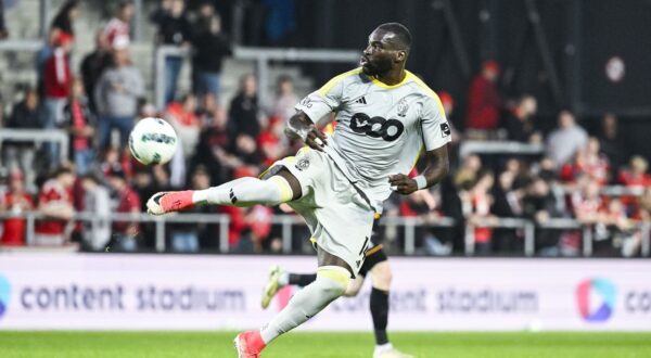 May 25, 2024, Mechelen, Belgium: Standard's Wilfried Kanga pictured in action during a soccer match between KV Mechelen and Standard de Liege, Saturday 25 May 2024 in Mechelen, on day 10, the last day of the 2023-2024 season of the 'Jupiler Pro League' first division of the Belgian championship.,Image: 876470496, License: Rights-managed, Restrictions: * Belgium, France, Germany, Luxembourg and Netherlands Rights OUT *, Model Release: no, Credit line: Tom Goyvaerts / Zuma Press / Profimedia