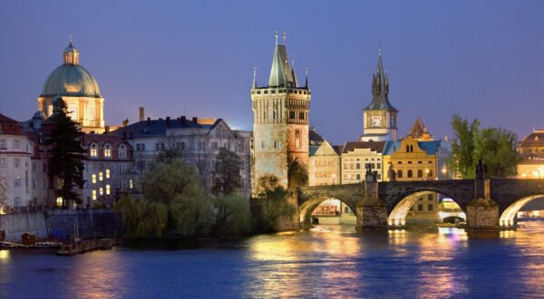 Old town and  Vltava River , as seen from Malá strana. At right Charles Bridge.Prague. Czech Republic,Image: 950758055, License: Rights-managed, Restrictions: , Model Release: no, Credit line: Lucas Vallecillos / VWPics / Profimedia