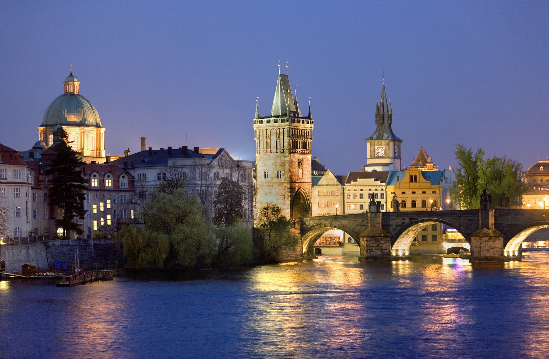 Old town and  Vltava River , as seen from Malá strana. At right Charles Bridge.Prague. Czech Republic,Image: 950758055, License: Rights-managed, Restrictions: , Model Release: no, Credit line: Lucas Vallecillos / VWPics / Profimedia