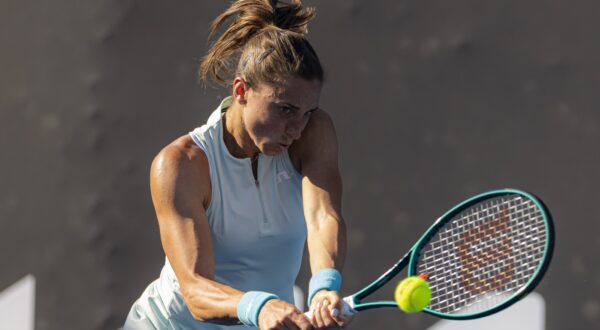 MELBOURNE, Jan. 8, 2025  -- Petra Martic hits a return during the women's singles qualifying 2nd round match between Gao Xinyu of China and Petra Martic of Croatia at Australian Open tennis tournament in Melbourne, Australia, Jan. 8, 2025.,Image: 952383402, License: Rights-managed, Restrictions: , Model Release: no, Credit line: Chu Chen / Xinhua News / Profimedia