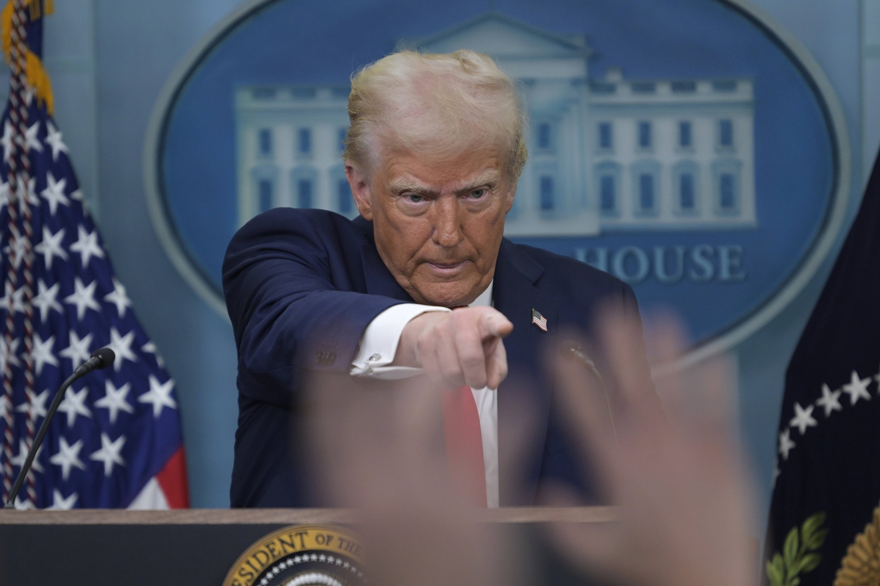 US President Donald Trump Speaks about the Aviation Disaster during a press conference, today on January 30, 2025 at Brady Briefing Room/White House in Washington DC, USA. (Photo by Lenin Nolly/Sipa Press)//NOLLYARAUJOLENIN__DSC3146/Credit:LENIN NOLLY/SIPA/2501310916,Image: 959083295, License: Rights-managed, Restrictions: , Model Release: no, Credit line: LENIN NOLLY / Sipa Press / Profimedia